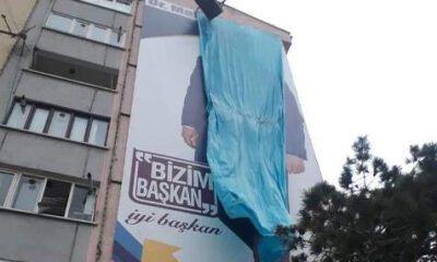 Erdoğan şehre geliyor diye İYİ Partili adayın posterleri kapatıldı!