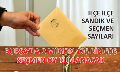 Bursa’da ilçe ilçe sandık ve seçmen sayıları belli oldu