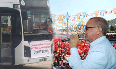 Erdoğan’ın mitingi için otobüsler ücretsiz oldu