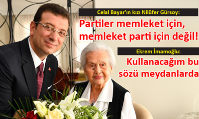 Ekrem İmamoğlu, Celal Bayar’ın 98 yaşındaki kızı Nilüfer Gürsoy’u evinde ziyaret etti
