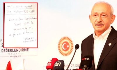 İşte CHP liderine konuşmasını yarıda kestiren o not!