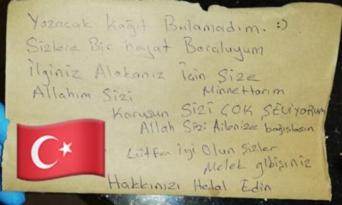 Bursa’da koronavirüsü yendi, sağlık çalışanlarına not bıraktı