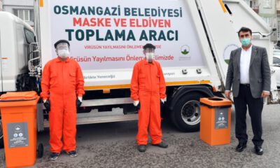 Osmangazi Belediyesi’nden atık maske ve eldivenler için özel ekip