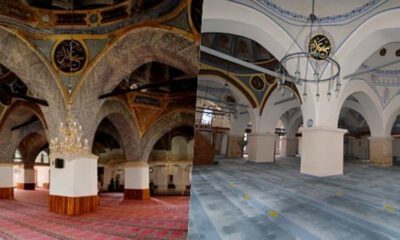 Restorasyon adıyla 500 yıllık camiye badana yaptılar!