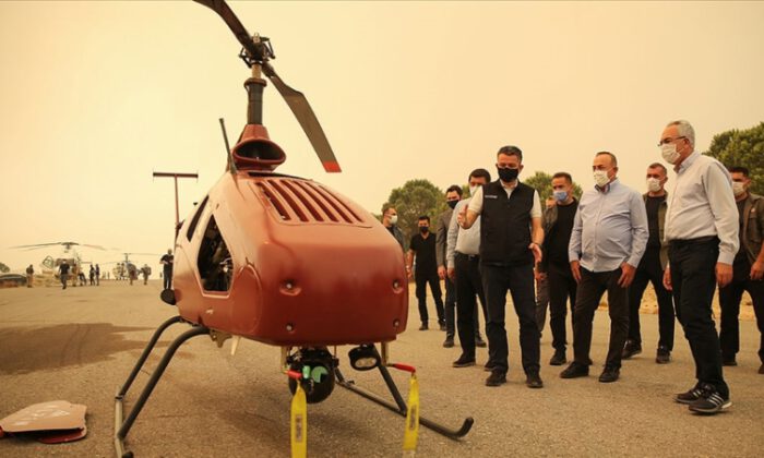 İnsansız helikopter, Manavgat yangınlarıyla mücadelede kullanıldı