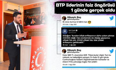 BTP liderinin faiz öngörüsü, 1 günde gerçek oldu