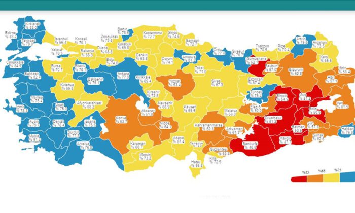 Aşılama haritasında batı illeri ‘maviye’ büründü