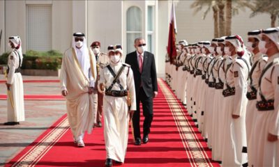 Erdoğan’a Katar’da resmi karşılama…