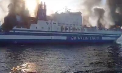 Yunanistan feribotunda yangın…