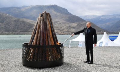 Aliyev, Karabağ’da Nevruz ateşini yaktı