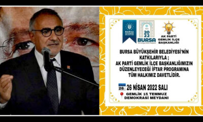 CHP Gemlik İlçe Başkanı Aksu: AKP’nin iftarına neden Büyükşehir sponsor oluyor?