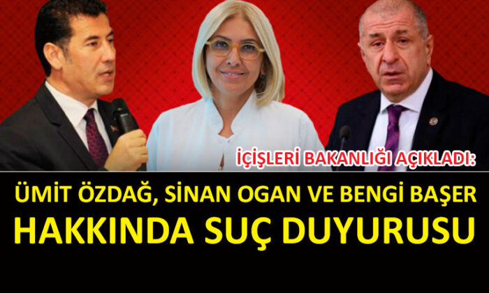 Üç isim hakkında suç duyurusu