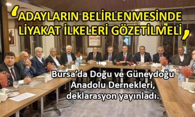 Bursa’da Doğu ve Güneydoğu Anadolu Dernekleri’nden deklarasyon