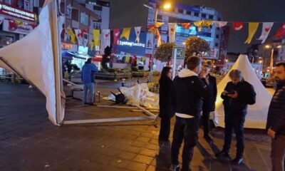 İYİ Parti çadırını zabıtalar parçaladı iddiası