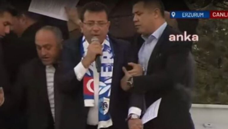 İmamoğlu’na Erzurum’da taşlı saldırı